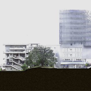 3D計測 大学キャンパス 断面作成