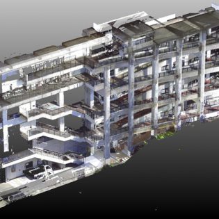 3D計測 大学キャンパス 斜路棟